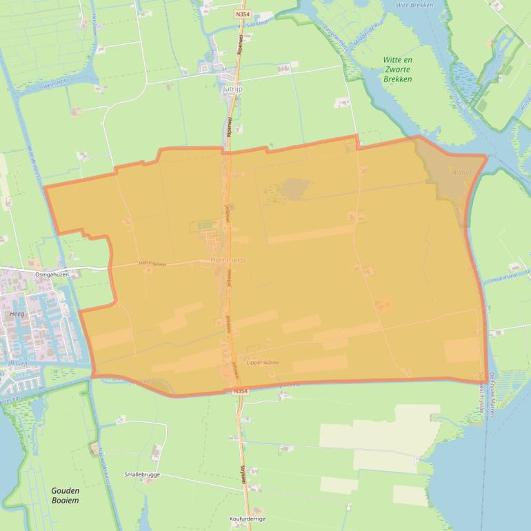 Kaart van postcodegebied 8622.