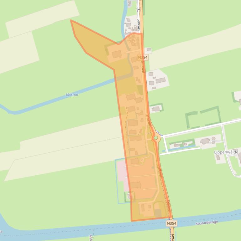 Kaart van postcodegebied 8622DC.