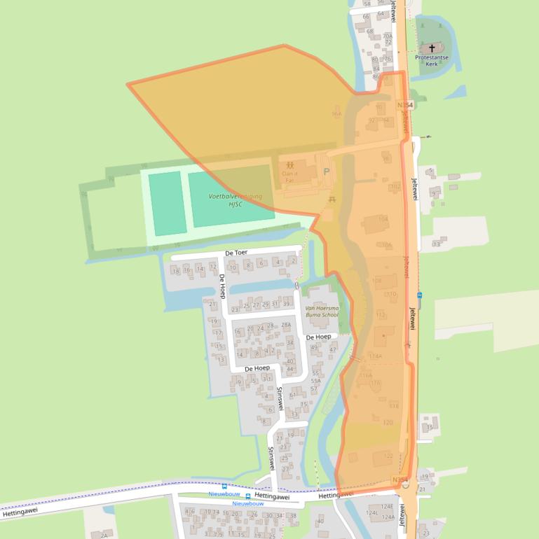 Kaart van postcodegebied 8622XV.