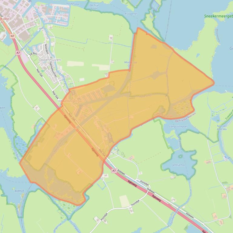 Kaart van postcodegebied 8624.