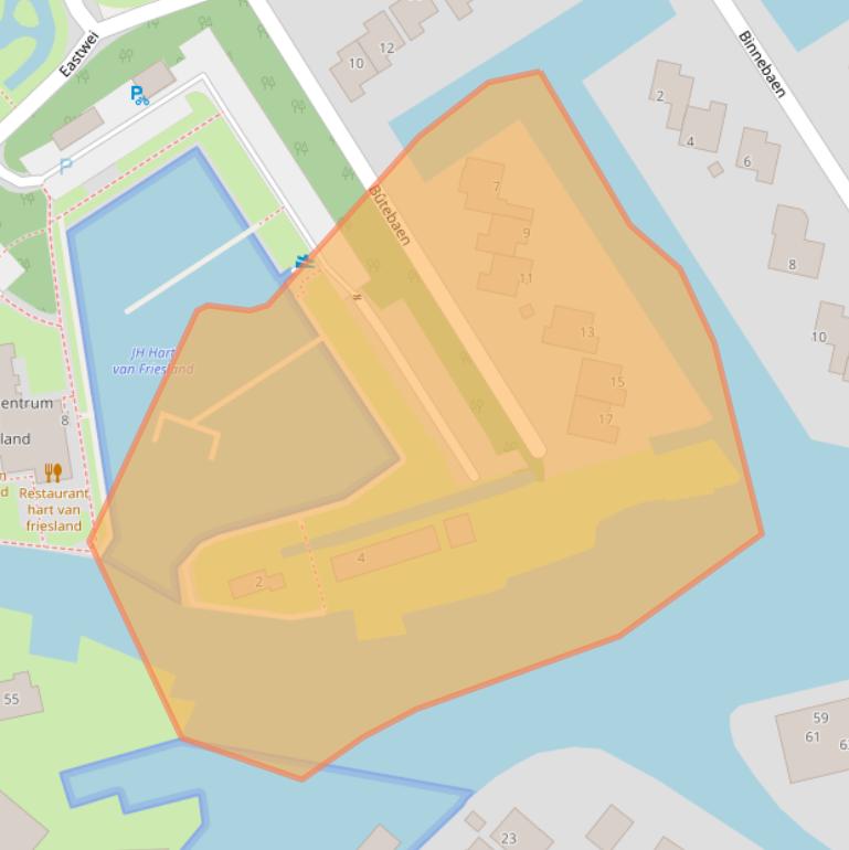 Kaart van postcodegebied 8624TA.