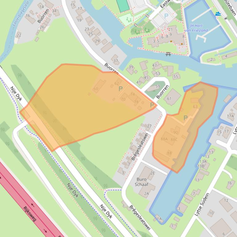 Kaart van postcodegebied 8624TP.