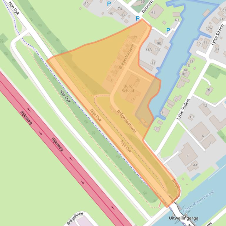 Kaart van postcodegebied 8624TR.