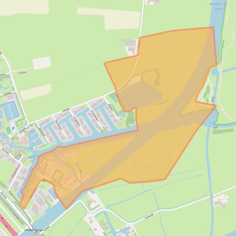 Kaart van postcodegebied 8624TS.