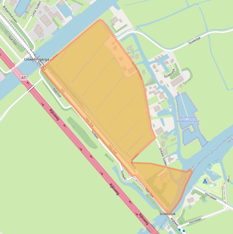 Kaart van postcodegebied 8624TW.