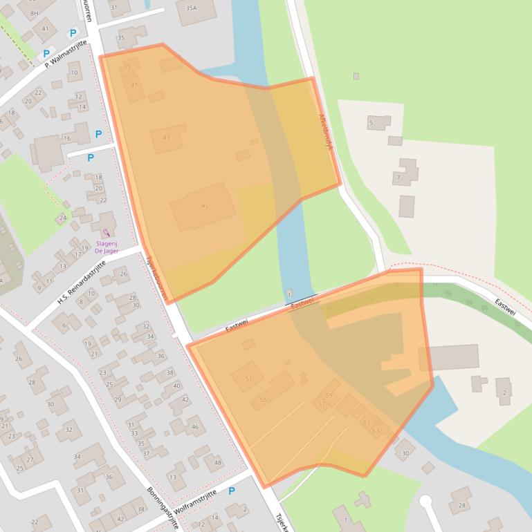 Kaart van postcodegebied 8625HB.