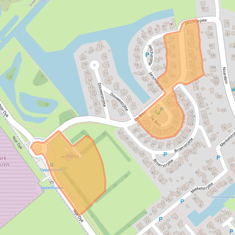 Kaart van postcodegebied 8625JB.