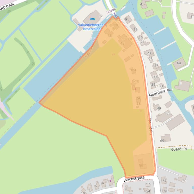 Kaart van postcodegebied 8625TJ.