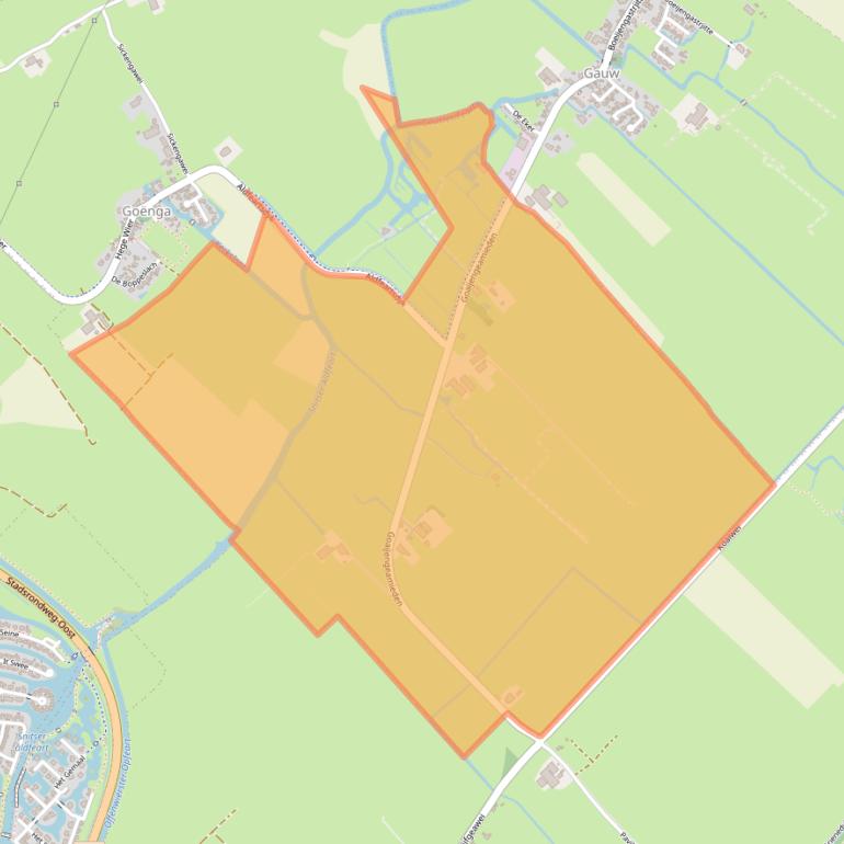 Kaart van postcodegebied 8628SJ.