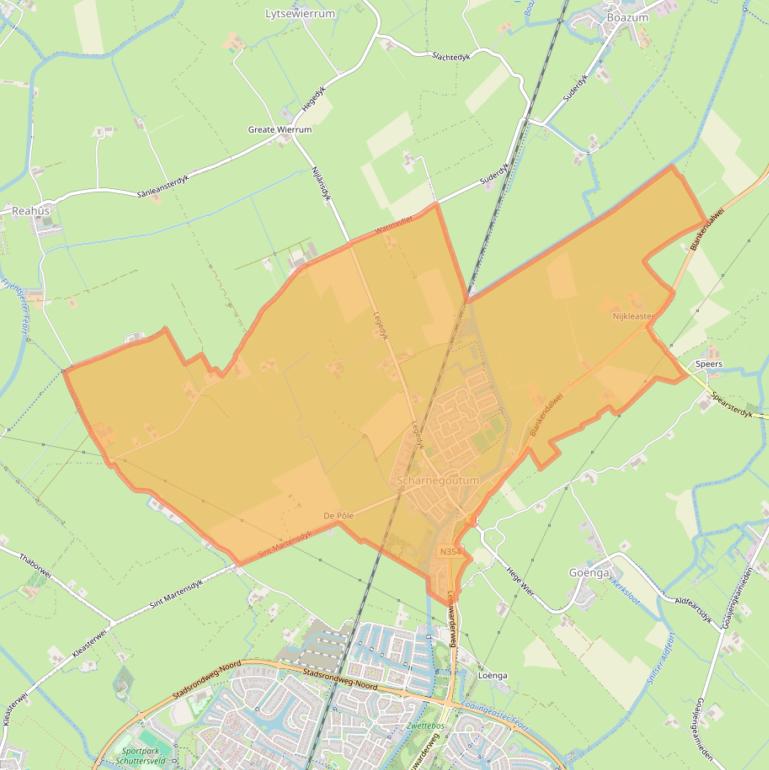 Kaart van postcodegebied 8629.