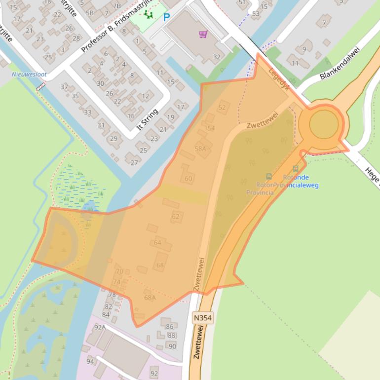 Kaart van postcodegebied 8629ED.