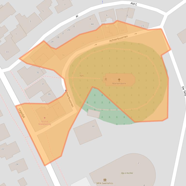 Kaart van postcodegebied 8629RB.