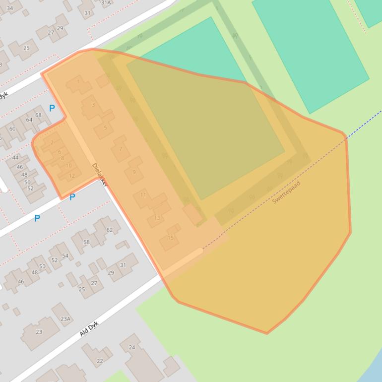 Kaart van postcodegebied 8629RC.