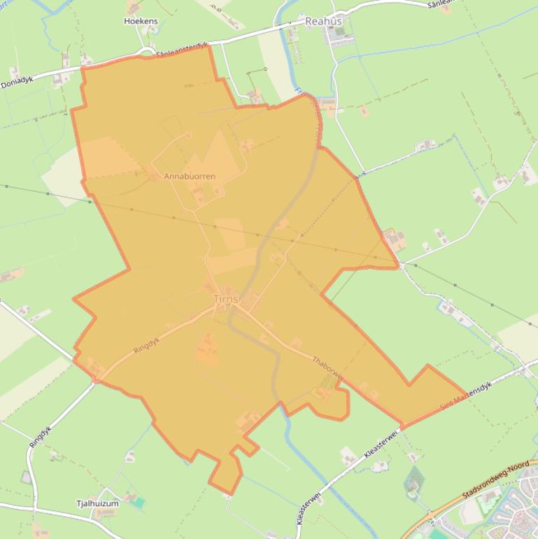 Kaartafbeelding, ingezoomd op postcodegebied 8632.