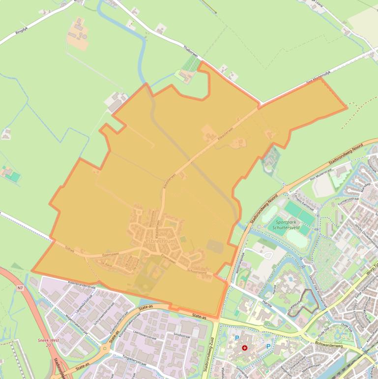 Kaart van postcodegebied 8633.