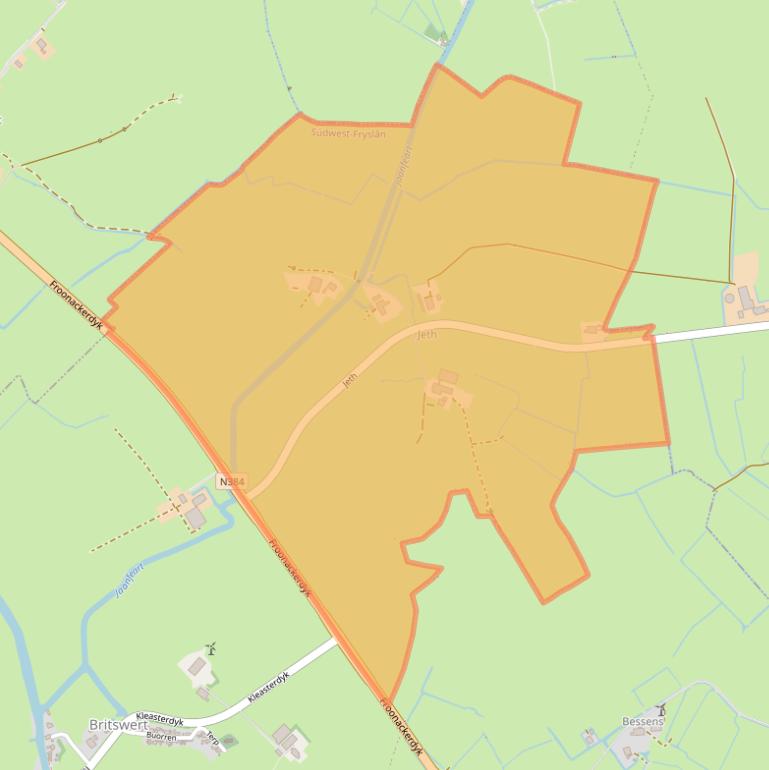 Kaart van postcodegebied 8636VX.