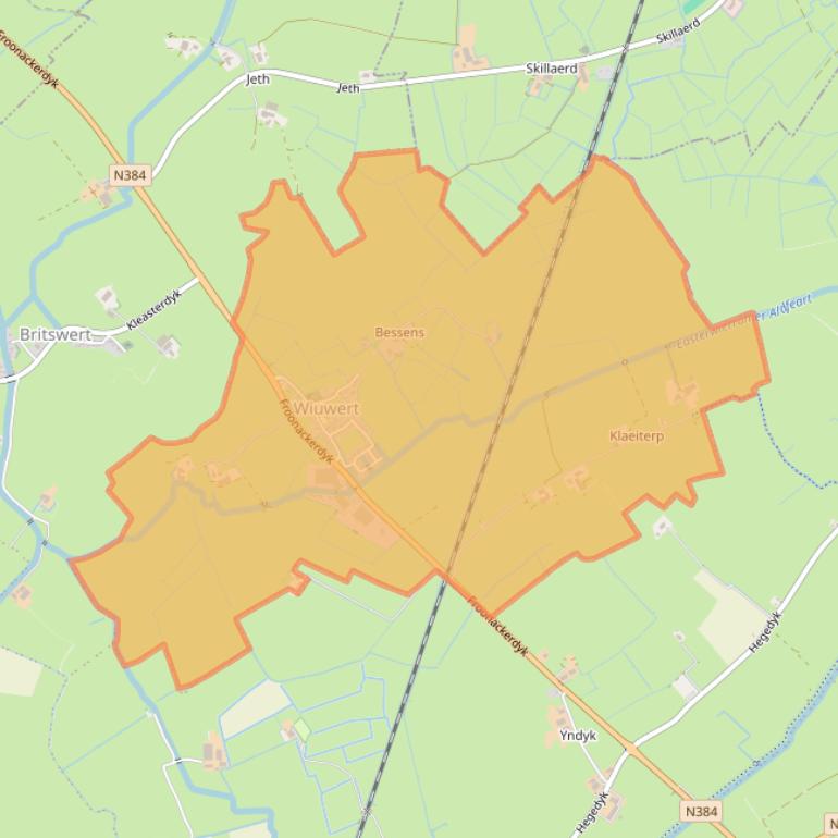 Kaart van postcodegebied 8637.