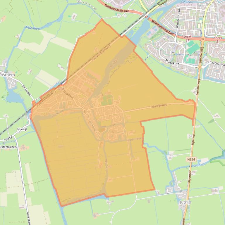 Kaart van postcodegebied 8651.