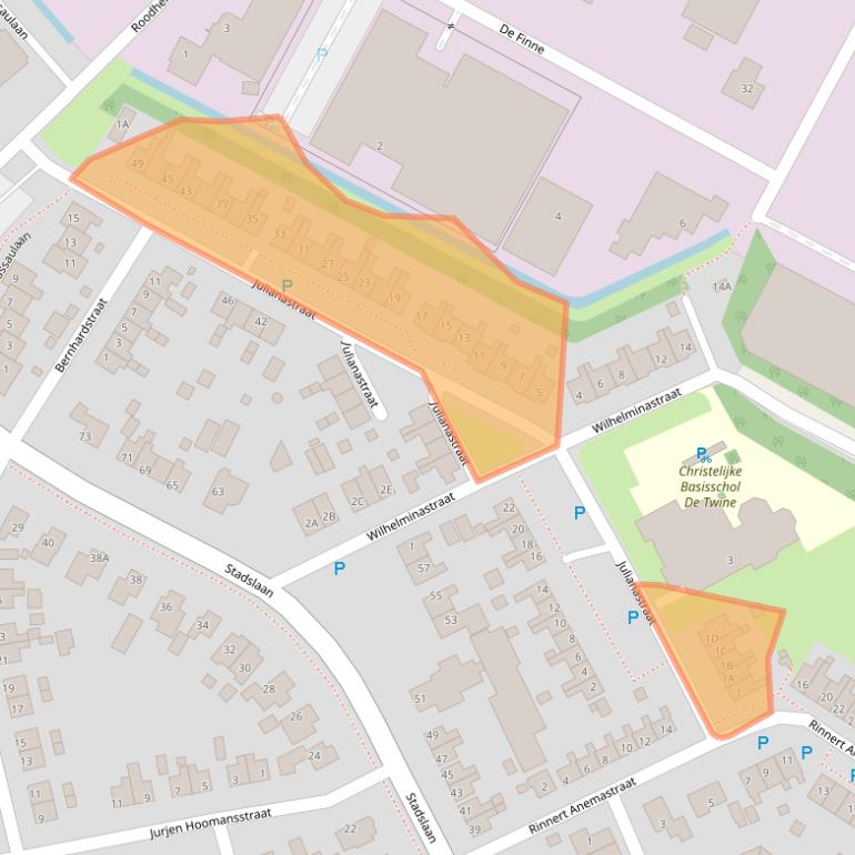 Kaart van postcodegebied 8651AJ.