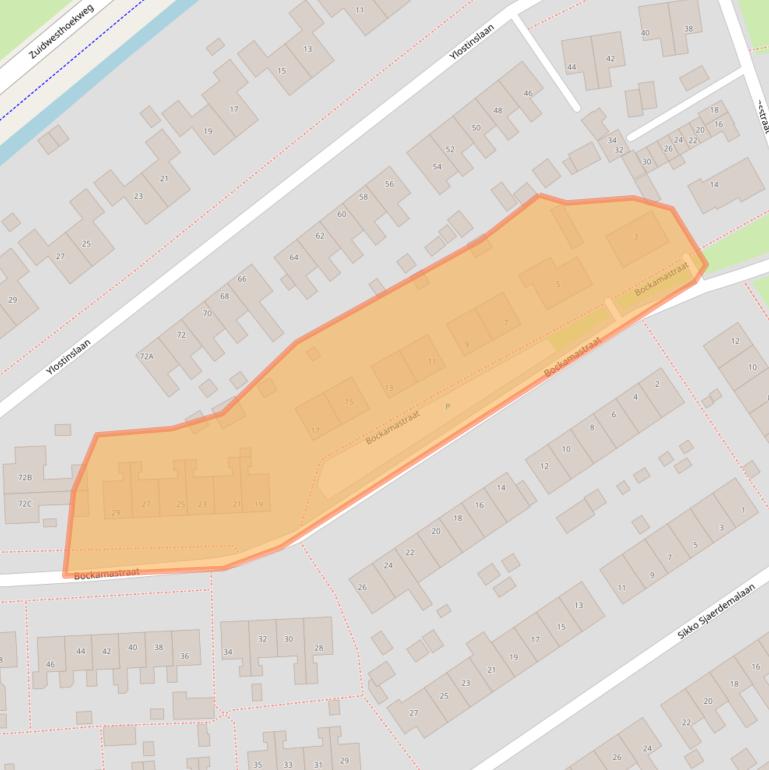 Kaart van postcodegebied 8651BD.