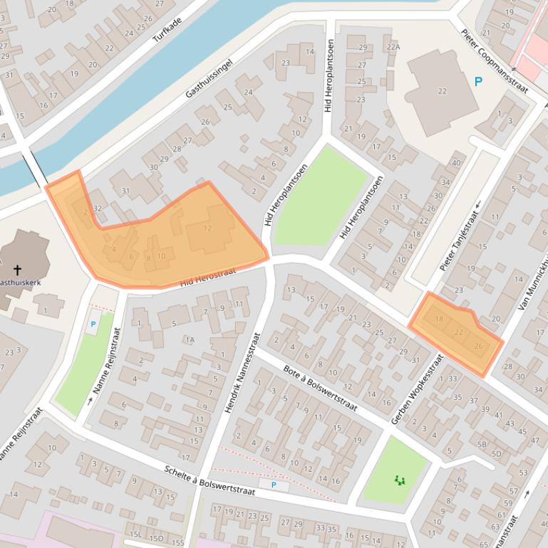 Kaart van postcodegebied 8701BW.