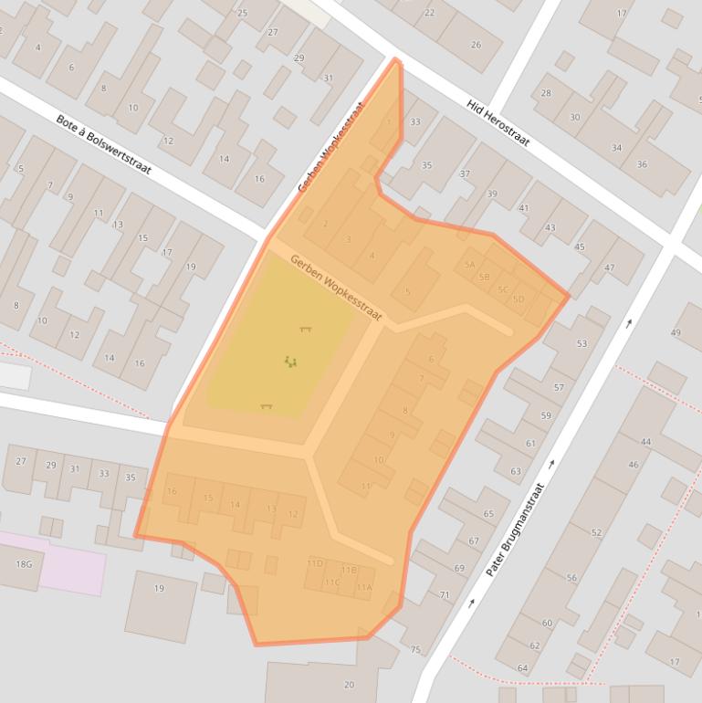 Kaart van postcodegebied 8701BZ.