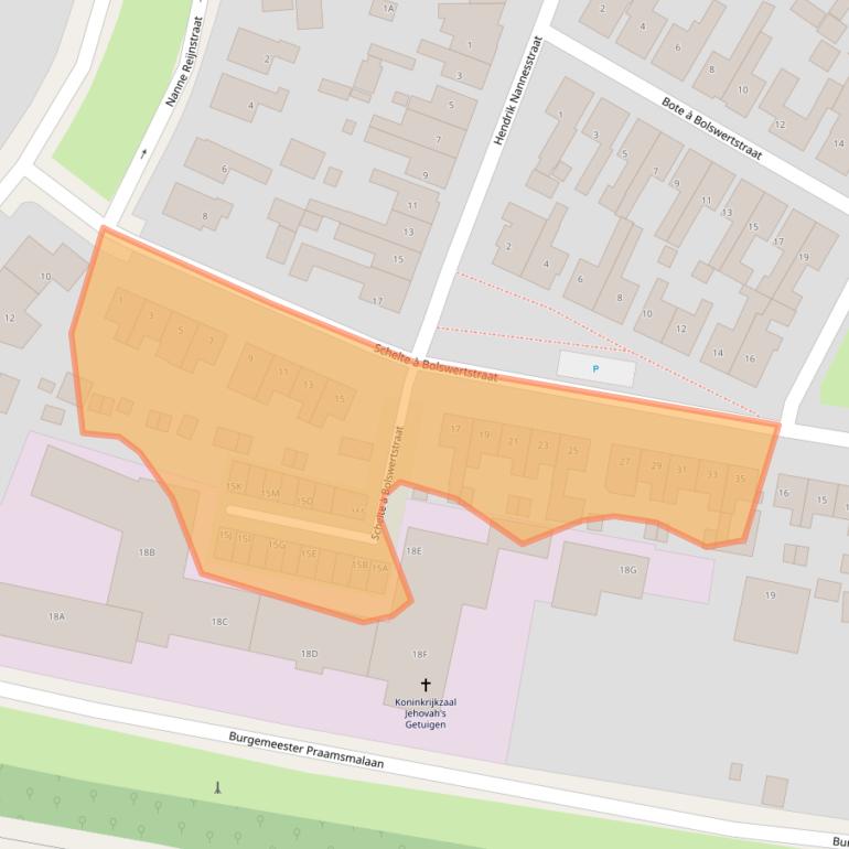 Kaart van postcodegebied 8701CB.