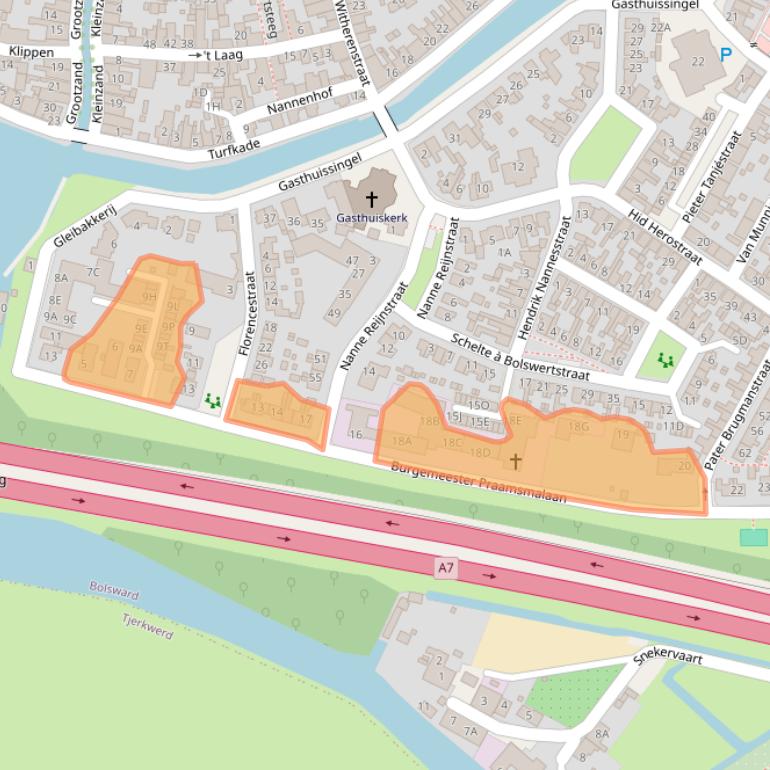 Kaart van postcodegebied 8701CL.