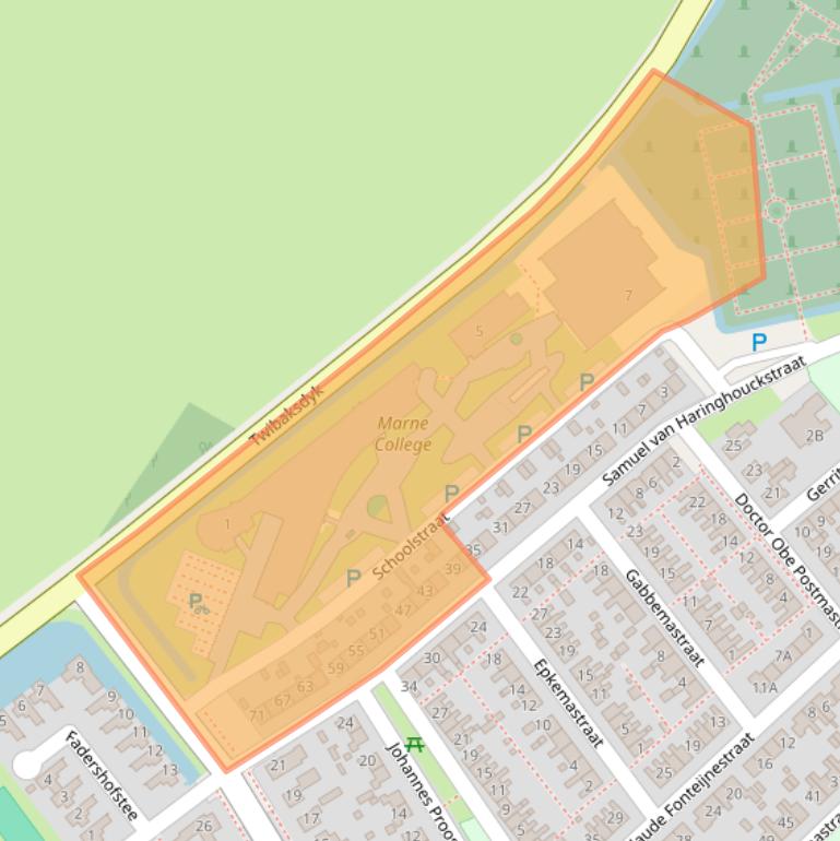 Kaart van postcodegebied 8701DX.
