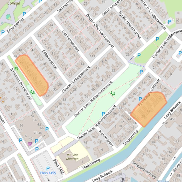 Kaart van postcodegebied 8701EA.