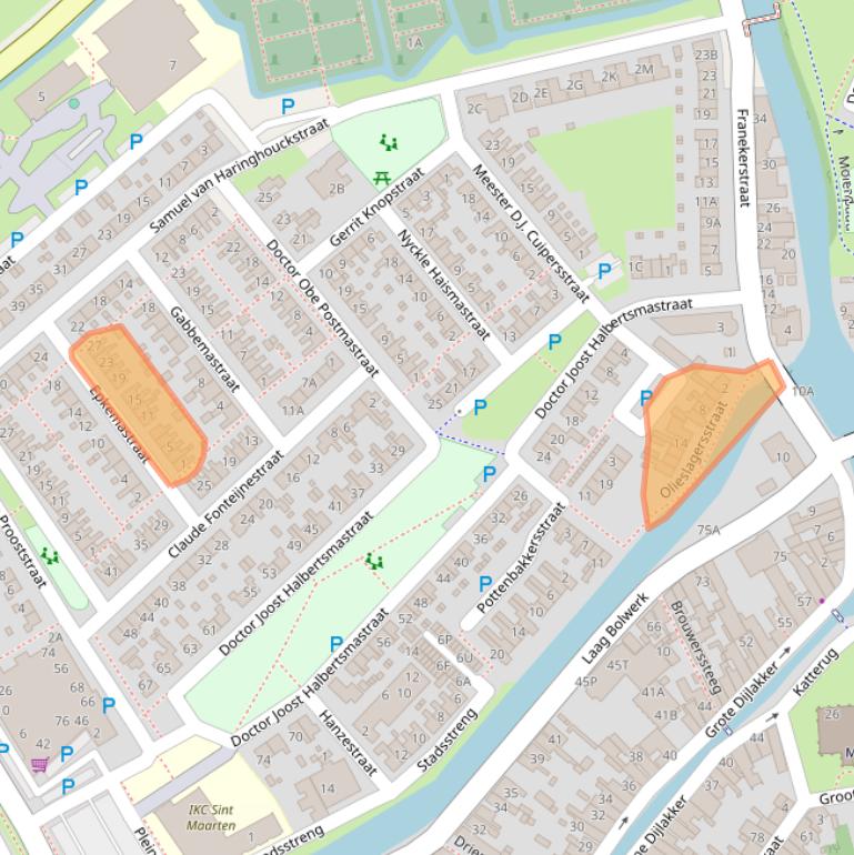 Kaart van postcodegebied 8701EC.