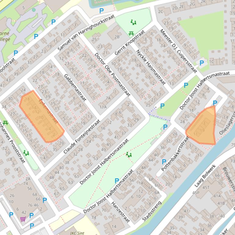 Kaart van postcodegebied 8701ED.