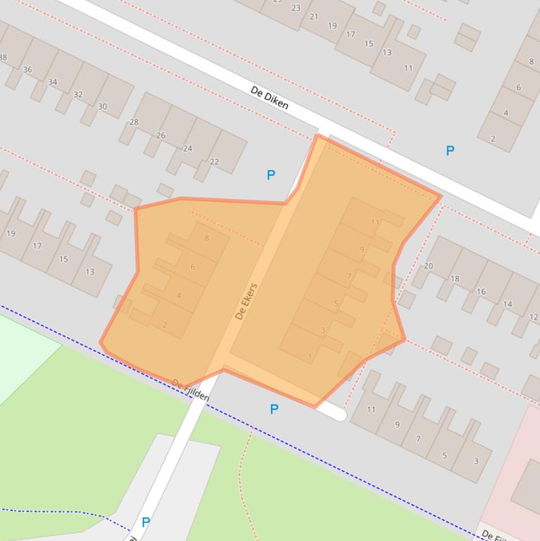 Kaart van postcodegebied 8701GJ.