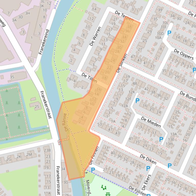 Kaart van postcodegebied 8701GV.