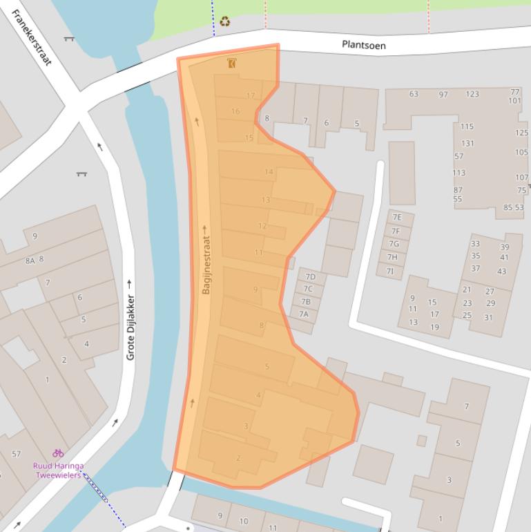 Kaart van postcodegebied 8701HC.