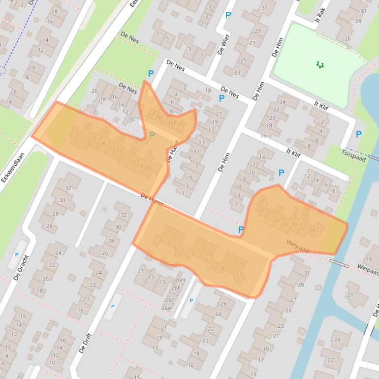 Kaart van postcodegebied 8701LD.