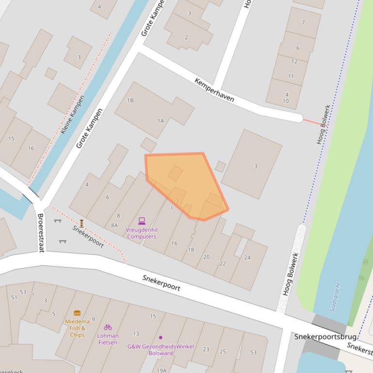 Kaart van postcodegebied 8701MZ.