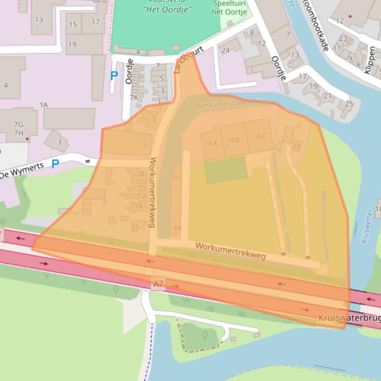 Kaart van postcodegebied 8701WB.