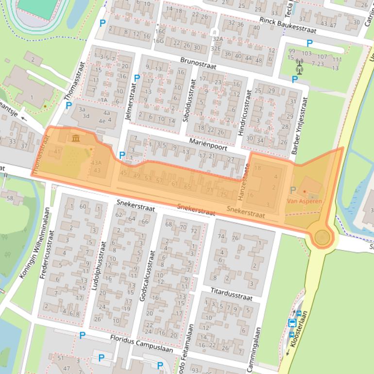 Kaart van postcodegebied 8701XC.