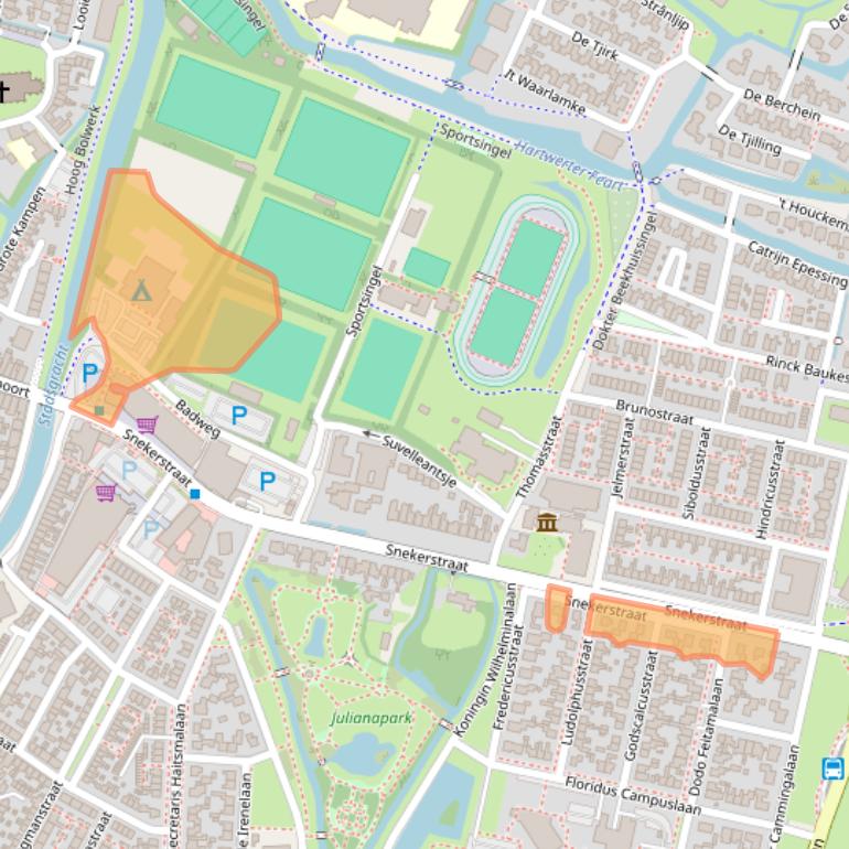 Kaart van postcodegebied 8701XG.