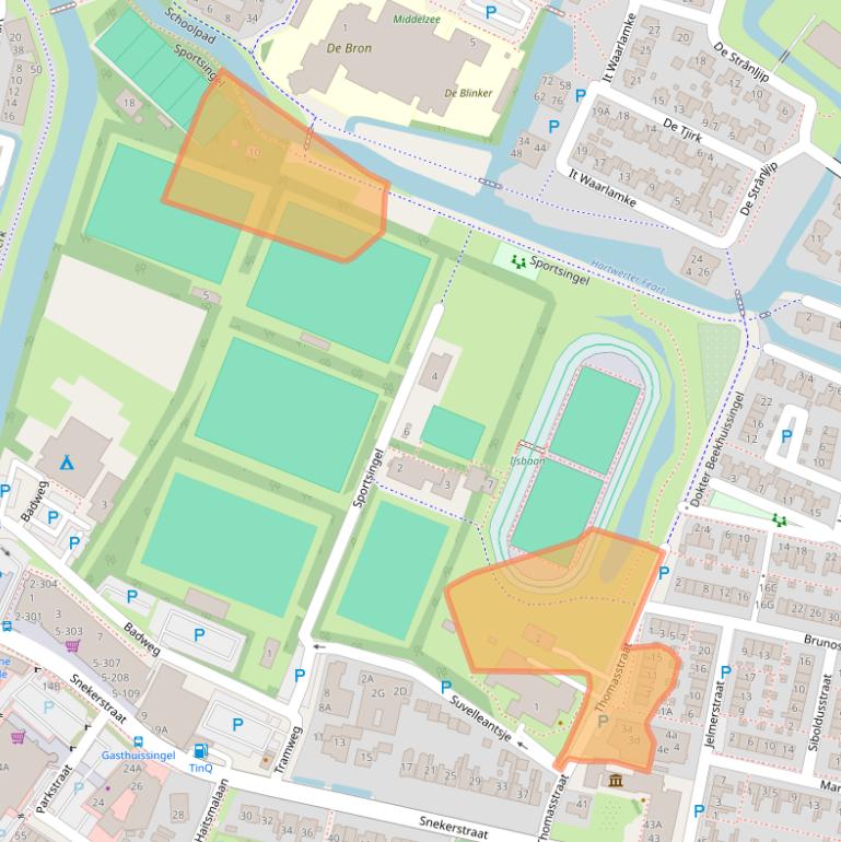 Kaart van postcodegebied 8701XJ.