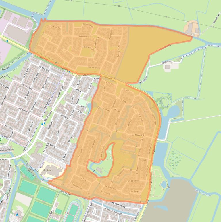 Kaart van postcodegebied 8702.