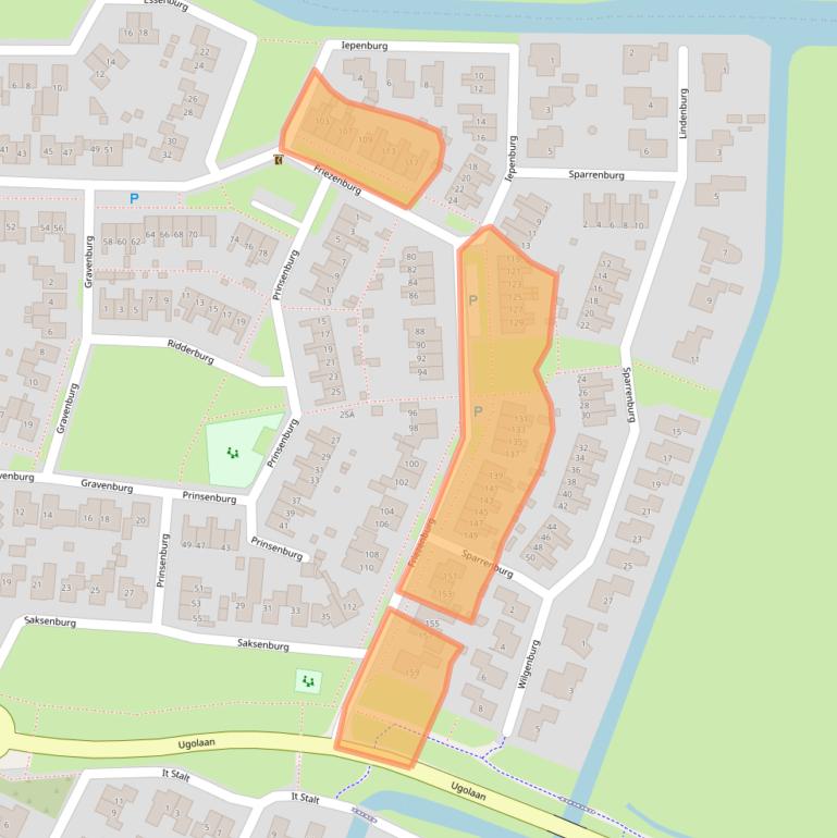 Kaart van postcodegebied 8702AG.