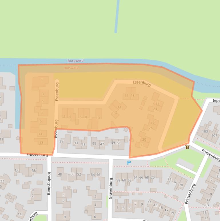 Kaart van postcodegebied 8702AV.