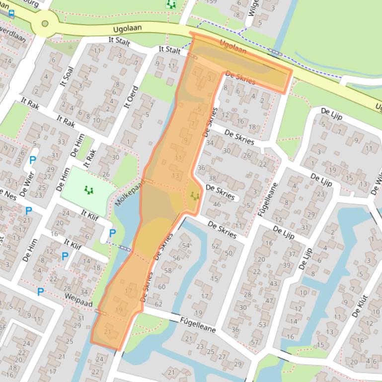 Kaart van postcodegebied 8702CA.