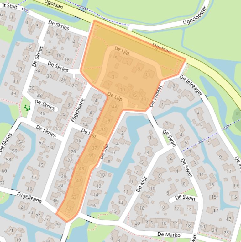 Kaart van postcodegebied 8702CE.