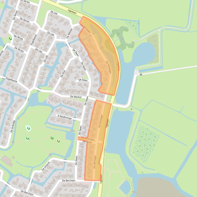 Kaart van postcodegebied 8702CJ.