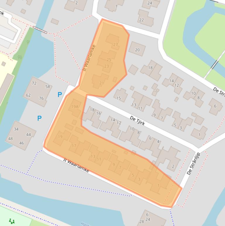 Kaart van postcodegebied 8702CT.