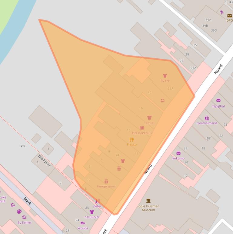 Kaart van postcodegebied 8711AA.