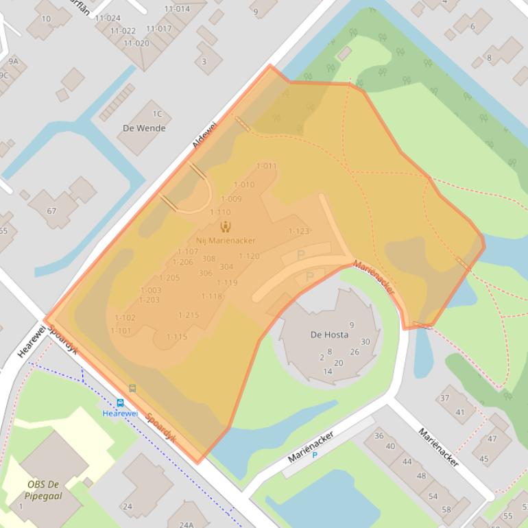 Kaart van postcodegebied 8711CB.